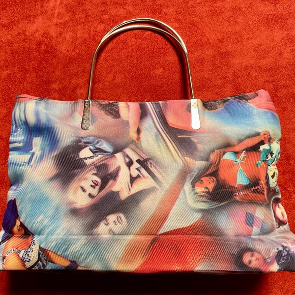 NWOT VINTAGE Y2K Runway SUPERMODEL Print Handbag PURSE - Picture 5 of 14